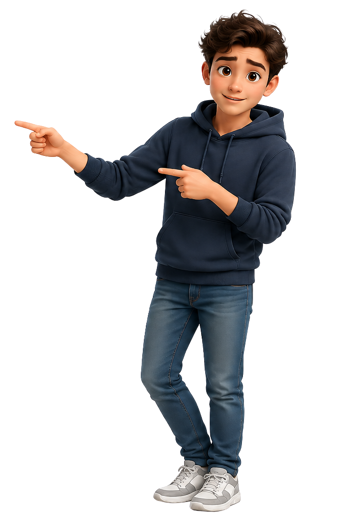 Student pointing to career report